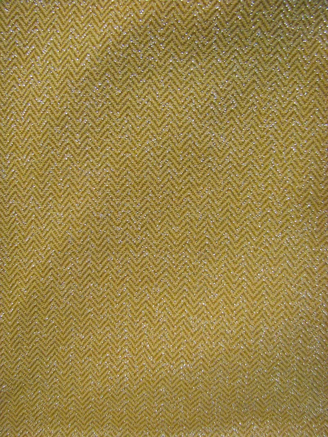 Polyester Spandex Fabric - Dark Gold With Gold Lurex Textured, Gold Textured Pattern, 58-60" Width