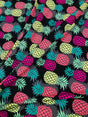 Nylon Spandex Fabric - Medium Weight Neon Pineapples Design, 57-58" Width