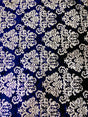 Polyester Crushed Velvet Fabric - Silver Foil Big Damask, 58-60" Width