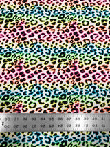 Nylon Spandex Fabric - Neon Rainbow Leopard Print, 57-58" Width