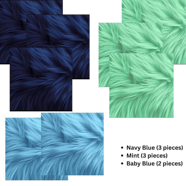 Faux Fur Fabric 10x10 Squares Shaggy Patches