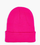 Beanies 100 Percent Acrylic Fabric - Neon Hot Pink, 3-Inch Folding Cuff (1 Piece)