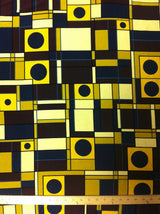 Circles & Squares Modal Spandex Fabric - Geometric Pattern, 58/60" Width