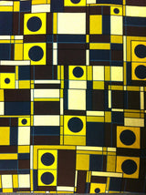 Circles & Squares Modal Spandex Fabric - Geometric Pattern, 58/60" Width