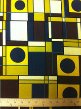 Circles & Squares Modal Spandex Fabric - Geometric Pattern, 58/60" Width