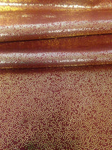 Gold Metallic Foil Micro Sparkle Dots On Rust Polyester Spandex Fabric - Rust With Gold Metallic Foil Micro Sparkle Dots, 58"-60" Width