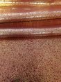 Gold Metallic Foil Micro Sparkle Dots On Rust Polyester Spandex Fabric - Rust With Gold Metallic Foil Micro Sparkle Dots, 58"-60" Width
