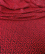 Diamond Geometric Interlocking Pattern Stretch Bulgari Jersey Polyester Spandex Fabric - Black, White Diamond Geometric Pattern, 58"-60" Width