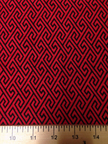 Diamond Geometric Interlocking Pattern Stretch Bulgari Jersey Polyester Spandex Fabric - Black, White Diamond Geometric Pattern, 58"-60" Width