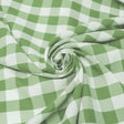1″ inch Apple Green White Checkered Gingham Polyester Poplin Fabric,