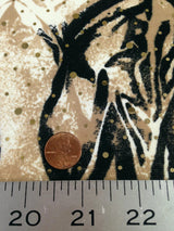 Animal Print W/ Shiny Gold Faux Sequins Ponte De Roma Polyester Spandex Fabric - Animal Print, Shiny Gold, 58"-60" Width