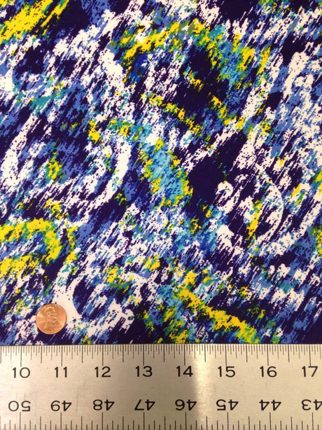 Abstract Paisley Pattern Polyester Spandex Knit Jersey Fabric - Paisley Print, Lightweight, 58" To 60" Width