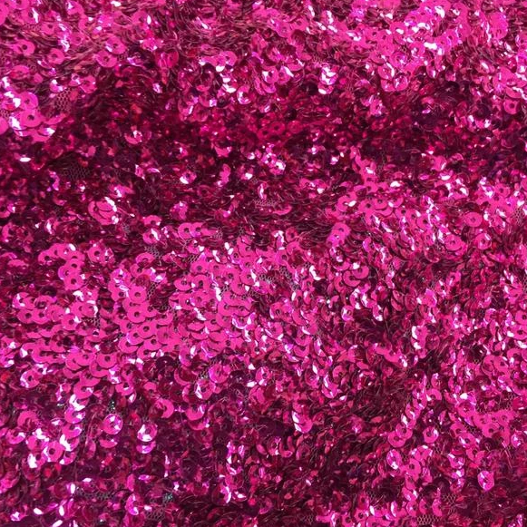 Fuchsia Seaweed Glitz Sequin Mesh Fabric,