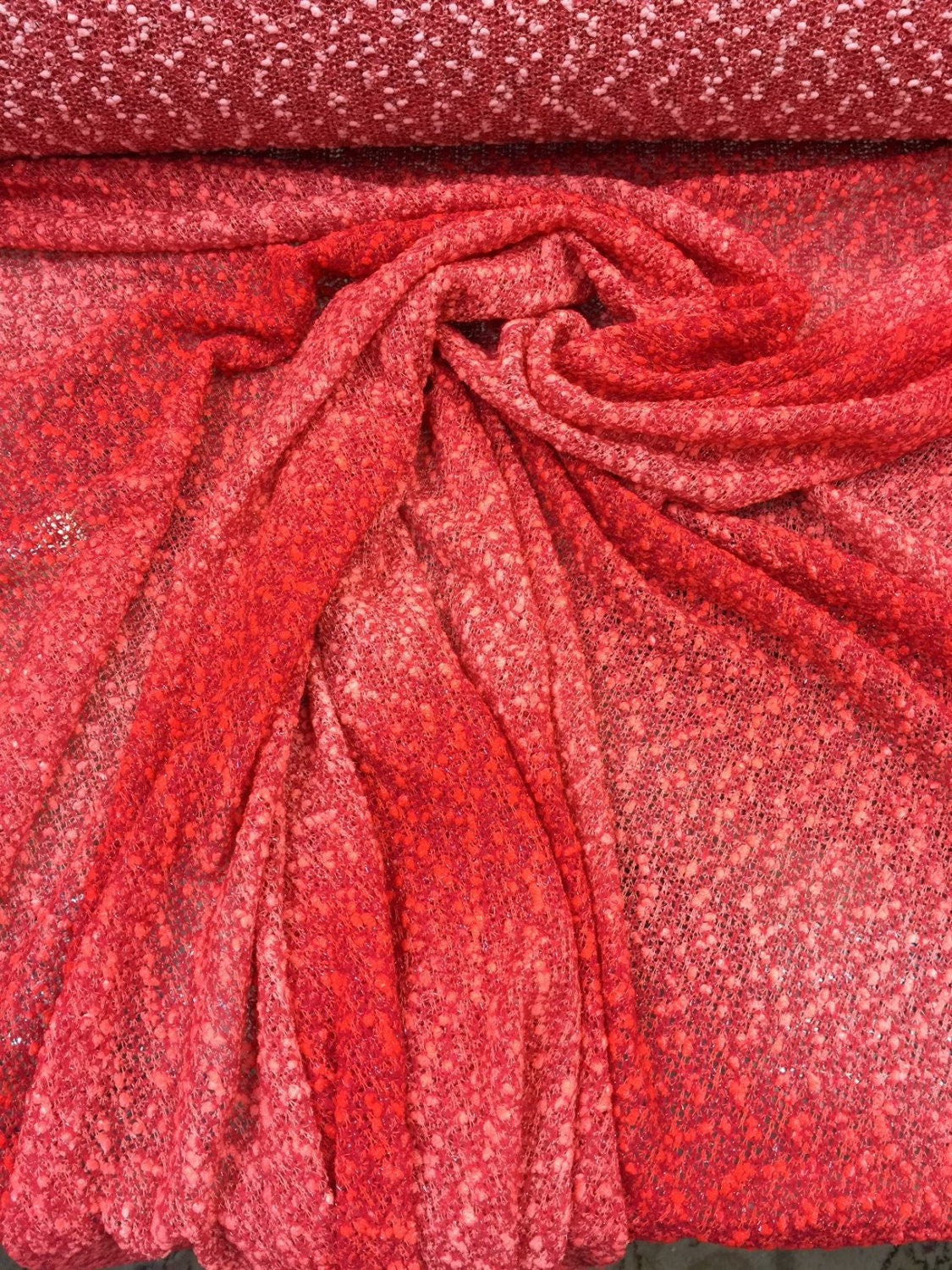 Embroidery Lace Crocheted Coral Fabric