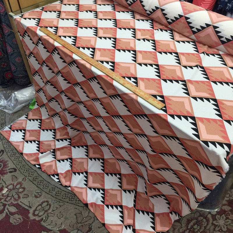 Stretch Crepe Navajo Inspired Blush Ivory