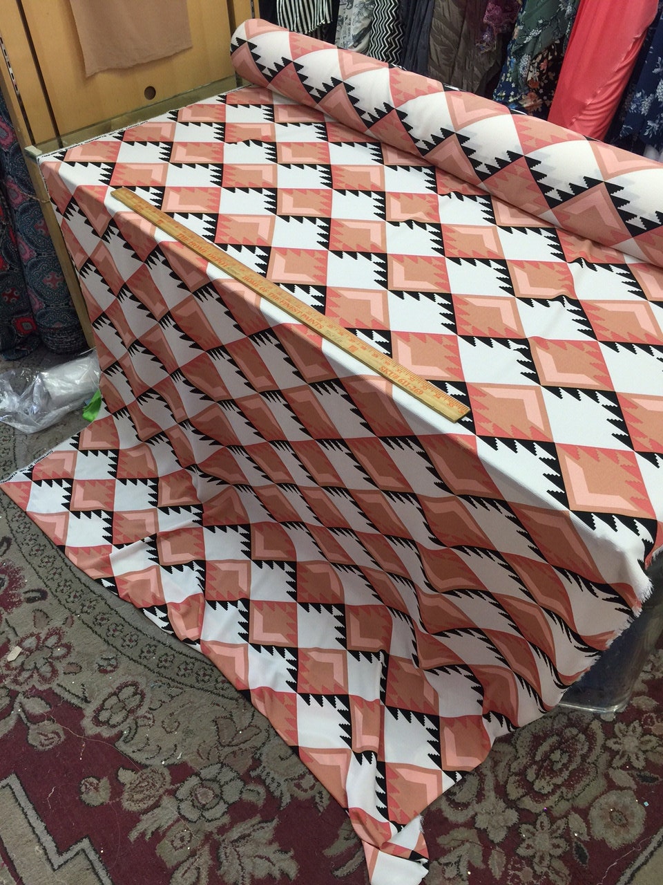 Stretch Crepe Navajo Inspired Blush Ivory