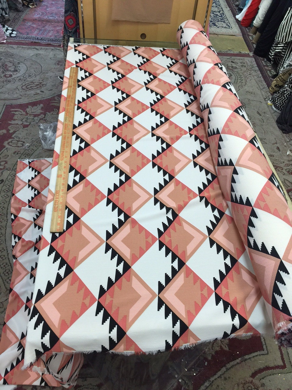 Stretch Crepe Navajo Inspired Blush Ivory