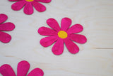 Iron-On Daisy Patch Fuchsia 3 Inch