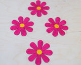 Iron-On Daisy Patch Fuchsia 3 Inch