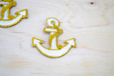Anchor Patch White Metallic Gold