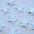 Star Patch White Sequin Beaded 0.75"