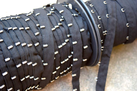 Hook and Eye Tape Black Silver