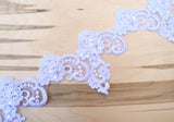 Beaded Bridal Lace Trim 3 Inch White Ivory