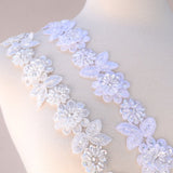 Beaded Lace Trim White Ivory 1.75in