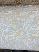 Embroidered Lace Mesh Fabric Champagne