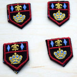 Emblem Crest Patch Set Black Gold Blue Red