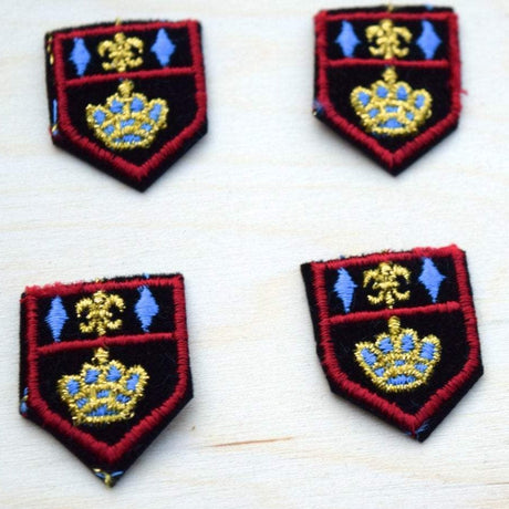 Emblem Crest Patch Set Black Gold Blue Red