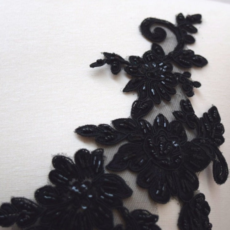 Beaded Flower Applique Pair