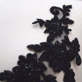Beaded Flower Applique Pair