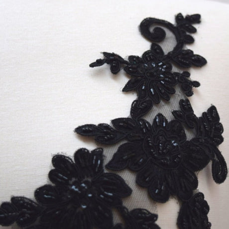 Beaded Flower Applique Pair
