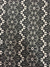 Embroidered Stretch Lace Black and Off White