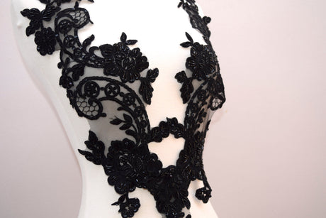 Beaded Applique Black Pair