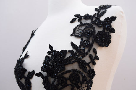 Beaded Applique Black Pair