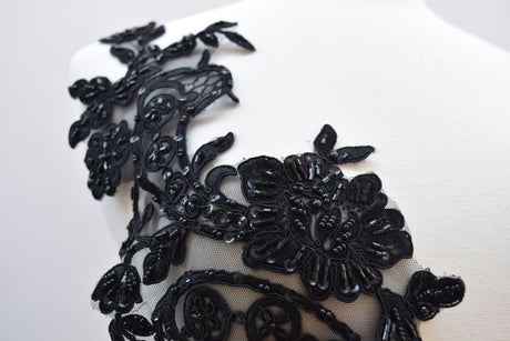 Beaded Applique Black Pair