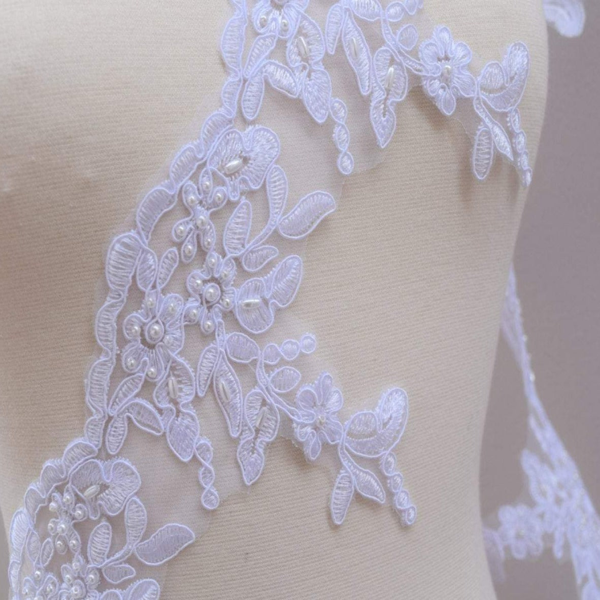 Beaded Bridal Lace Trim 5 Inch