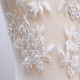 Beaded Floral Lace Applique Pair