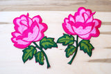Flower Embroidery Patch Hot Pink
