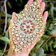 Rhinestone Applique Antique Gold