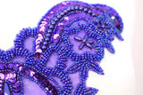 Beaded Fringe Applique Purple
