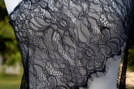 French Chantilly Lace Trim Black