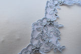 Lace Trim Silver Beaded 3 Inch