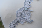 Lace Trim Silver Beaded 3 Inch