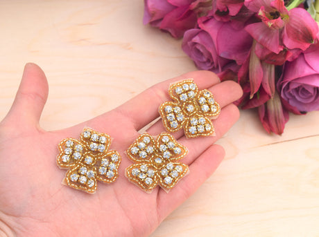 Rhinestone Flower Patch Applique
