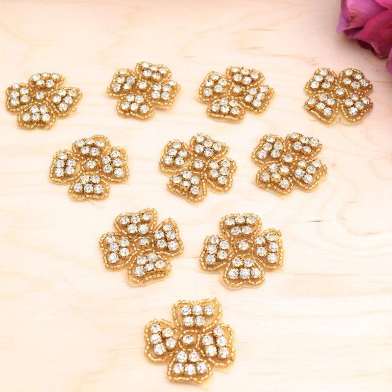 Rhinestone Flower Patch Applique