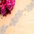 Rhinestone Applique Trim Silver Heat Transfer