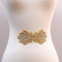Rhinestone Bow Applique Gold